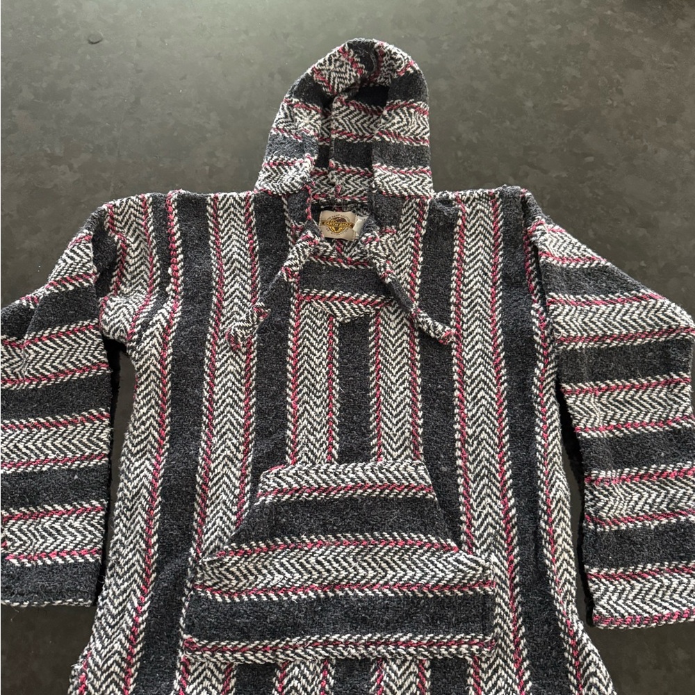 Black and White Striped Pullover Hoodie